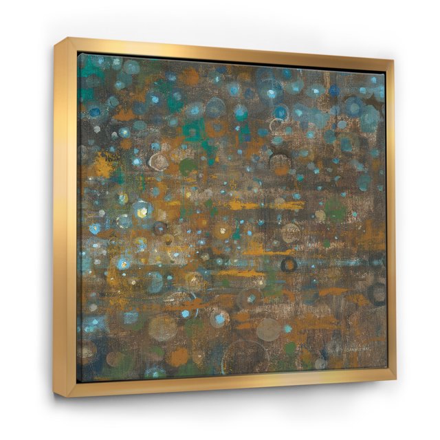 Points Bleus et Bronzes sur Verre IV - Toile Encadrée de Cabine et de Loge