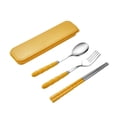 thumbnail image 2 of Wzzjkit Travel Utensils with Case Stainless Steel Portable Cutlery Set Student Office Worker Chopsticks Spoon Fork Cutlery Three-piece Gift School Season Travel Cutlery Set, 2 of 8