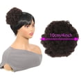 thumbnail image 2 of Short Kinky Curly Bun Hair Pieces Afro Puff Drawstring Ponytail Extension Synthetic Curly Ponytail Bun Hairpiece, 2 of 5