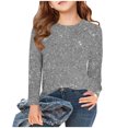 thumbnail image 1 of Plebaso Chemises à Manches Longues Imprimées Filles Garçons Col Ras du Cou Blouses Décontractées Mode Enfants Hauts Habillés pour Fête, 1 of 6