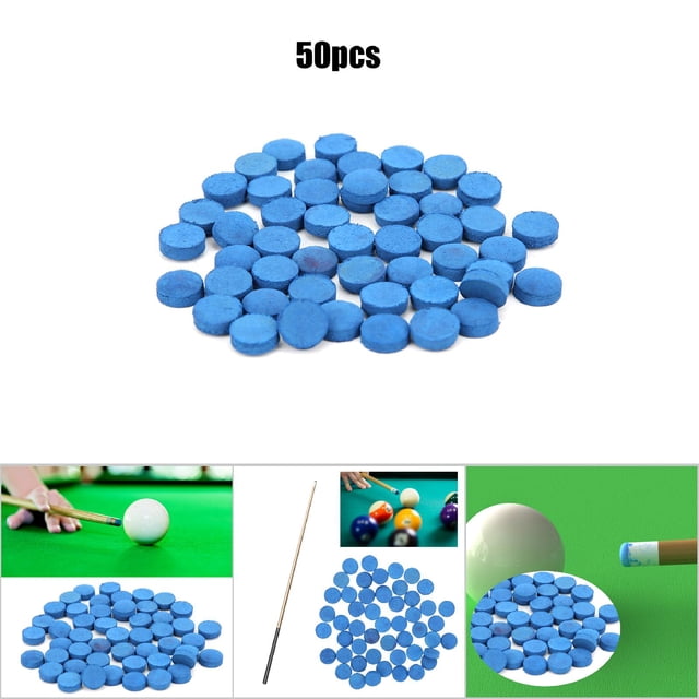 50pcs Leather Billiard Pool Cue Tips for Control Ball Rotation, Snooker Game Accessory