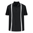 thumbnail image 1 of Birdeem Chemisier Décontracté pour Homme à Contraste de Couleurs, Col Rabattu, Boutonné, Manches Courtes, Haut, Chemise, 1 of 4