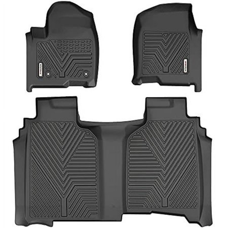 Yitamotor Floor Mats Fits For 2019-2023 Chevrolet Silverado 1500/ Gmc Sierra 1500 Crew Cab With 1St Row Bucket Seating, Not Carpeted Rear Underseat Storage Box, Custom Fit 1St & 2Nd Row