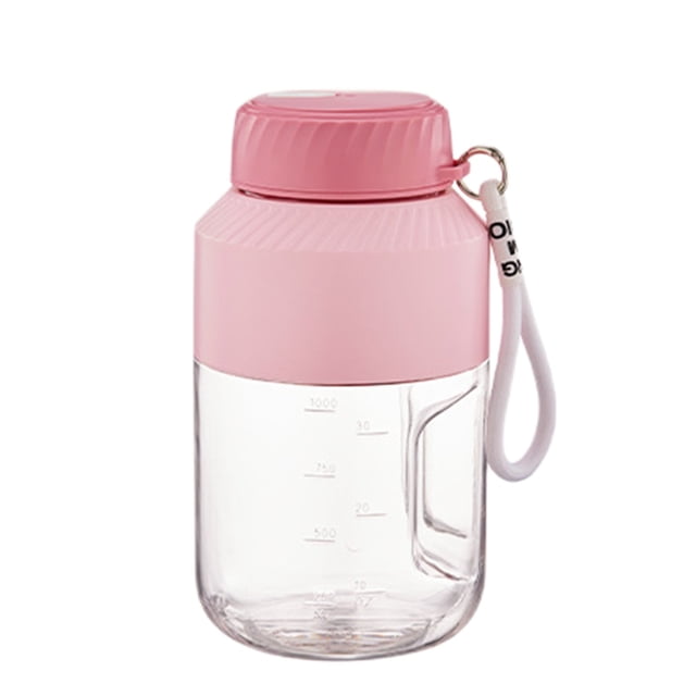 5Pink Portable Blender Juicer Extractor Usb Rechargeable 1000Ml Capacity 10 Blades For Smoothies Shakes Ice Crushing Travel Bottle With Lid Straw Included