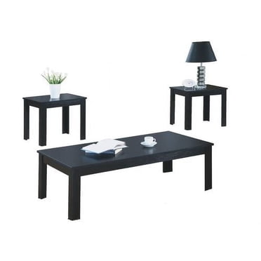 Monarch Specialties Table Set, 3pcs Set, Coffee, End, Side, Accent, Living Room, Laminate, Black, Transitional