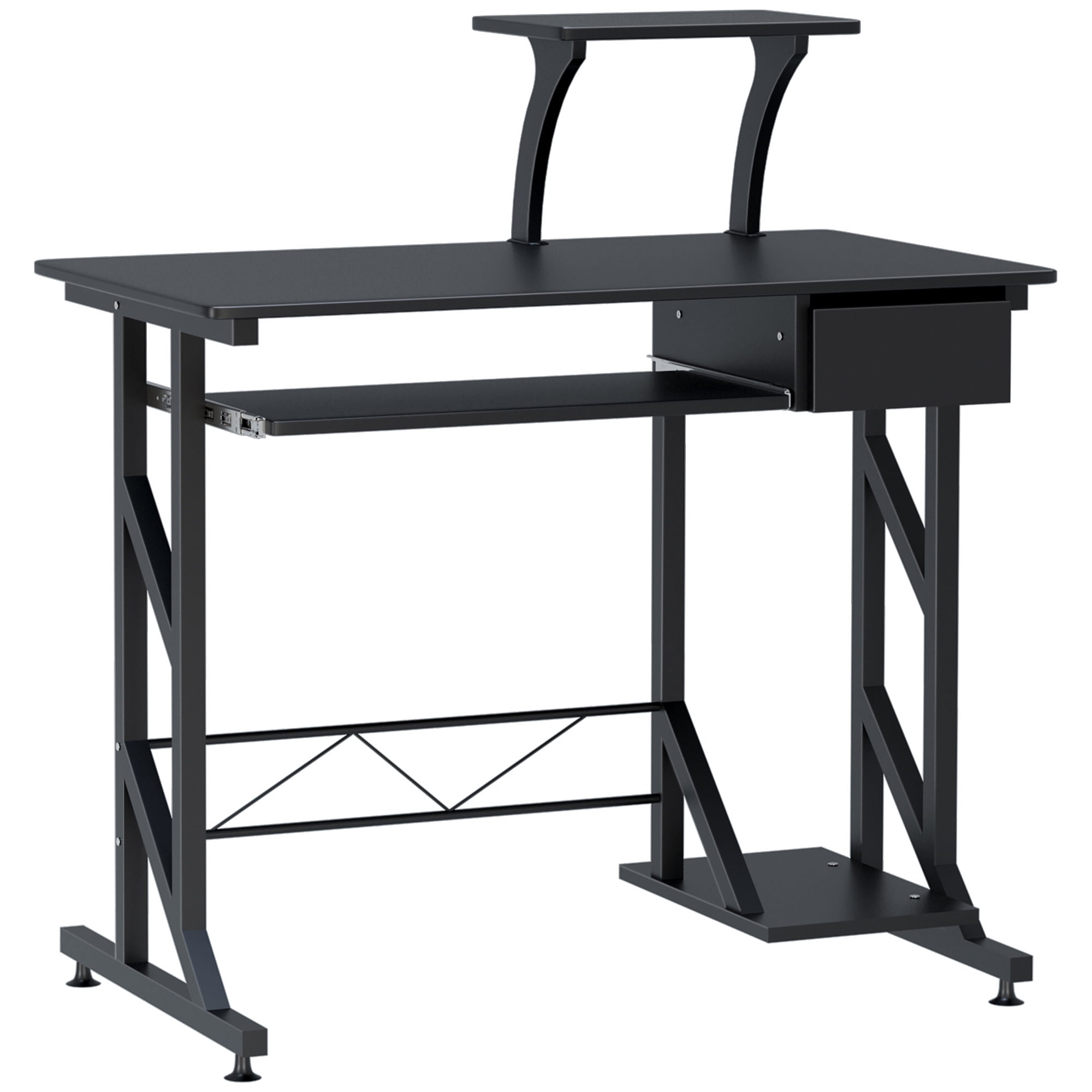 Computer Desk Laptop Table Space Saving Portable Home Office Wood Pullout