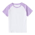 thumbnail image 2 of Feancey Garçon T-Shirts en Coton Été Raglan Manches Courtes Col Rond Hauts Doux Décontractés T-Shirt pour Enfants Couleur Unie T-Shirts Mignons Ventes à Durée Limitée Aujourd'hui Violet 11 Ans, 2 of 10