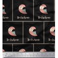 thumbnail image 1 of Soimoi Black Heavy Canvas Fabric Text & Owl Bird Print Fabric by Yard 58 Inch Wide, 1 of 5