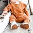 thumbnail image 2 of MesaSe Bébé Garçon Fille Solide Coton Pull-Over Col Rond Manches Longues T-Shirt Tops Printemps Vêtements d'Automne Brun 2-3 Ans, 2 of 7
