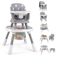thumbnail image 1 of Gymax 16-in-1 Baby High Chair w/ Activity Center Booster Seat Building Block Table Gray, 1 of 10