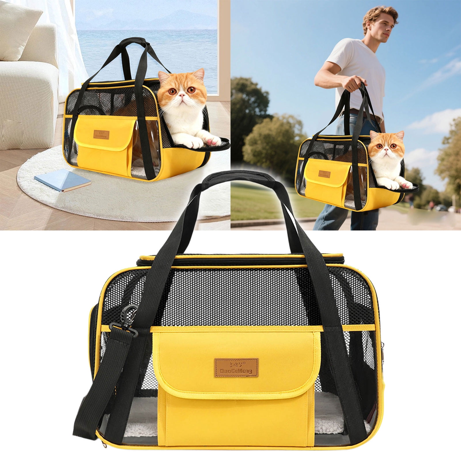 Portable Pet for Cats and Dogs with Ventilation Mesh and Padding for Secure Travel