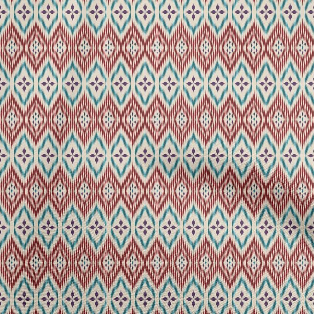 oneOone Georgette Viscose Maroon Fabric Asian Ikat Craft Projects Decor Fabric Printed By The Yard 42 Inch Wide