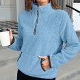 thumbnail image 4 of Timegard Half Zip Pullover for Women Cropped Long Sleeve Tops Sweatshirts Thumb Hole Fall Solid Color Tops, 4 of 6