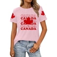 thumbnail image 1 of Fgnfyis T-Shirts Graphiques pour Femmes pour l'Été, Tenue Décontractée, Confortable, Manches Courtes, Col Rond, Tee avec Imprimé Patriotique de la Fête du Canada, T-Shirts pour Femmes, Rose, M, 1 of 4