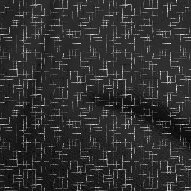 oneOone Silk Tabby Black Fabric Abstract Sewing Material Print Fabric By The Yard 42 Inch Wide