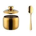 thumbnail image 1 of 304 Stainless Steel Food Storage Jar With Clear Glass Lid And Included Spoon For Kitchen Pantry Organization, 1 of 6