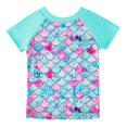 thumbnail image 4 of Girls Rash Guard 2-Piece Swimwear Fish Scale Pattern Swimwear Upf 50+ Uv for 4-12Y, 4 of 6