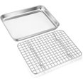 thumbnail image 1 of 9 Inch Baking Tray Pan & Cooling Rack Set, Joyfair Stainless Steel Rectangular Toaster Oven Pan with Grid Rack for Cookies/Meats/Bacon, Non-Toxic & Heavy Duty, Rust-Free & Dishwasher Safe, 1 of 7