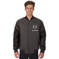 thumbnail image 2 of JH DESIGN GROUP Mens Dodge RAM Wool & Leather Reversible Jacket with Embroidered Emblems (2X, REV7Charcoal Gray - Black), 2 of 4