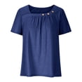 thumbnail image 4 of asjyhkr T-Shirts d'Été pour Femmes Col Rond Manches Courtes Légers T-Shirts Décontractés Mode Confortables Basiques, 4 of 6