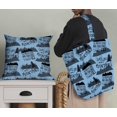 thumbnail image 5 of Soimoi Blue Poly Georgette Fabric Mountains & Text Print Fabric by the Yard 42 Inch Wide, 5 of 5