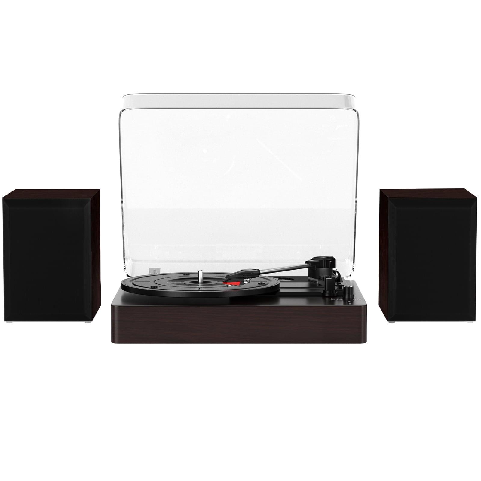 MotorGenic Tourne-Disque Vinyle Bluetooth à 3 Vitesses à Conception Séparée avec Haut-Parleurs Doubles, Plateau Tournant Rétro pour la Déco de la Maison, 33/45/78 Tr/min, Bluetooth 5.0, Stylet Rubis, Bras de Ton Isolant des Vibrations