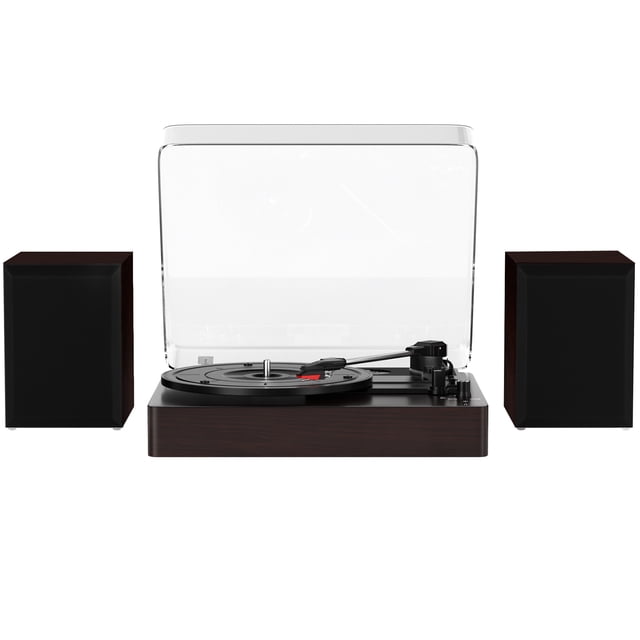 MotorGenic Tourne-Disque Vinyle Bluetooth à 3 Vitesses à Conception Séparée avec Haut-Parleurs Doubles, Plateau Tournant Rétro pour la Déco de la Maison, 33/45/78 Tr/min, Bluetooth 5.0, Stylet Rubis, Bras de Ton Isolant des Vibrations