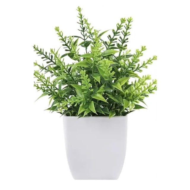 Bgsha Home Decor Small Lavender Eucalyptus Plant in Pot with Realistic Design