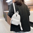 thumbnail image 4 of Sac à Dos Uni pour Femmes Style Preppy École Nylon Mini Sac à Dos (Blanc), 4 of 9