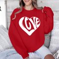 thumbnail image 4 of Penkiiy Chandail en Molleton Imprimé Col Rond pour Femmes Saint-Valentin Manches Longues Chandail en Molleton à Capuche L Rouge, 4 of 7