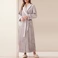 thumbnail image 2 of MeetoTime Women's Full Length Robe, Warm and Cozy Fleece Bathrobe, Unisex Man Woman Robe Loungewear, 2 of 6