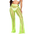 thumbnail image 4 of Kmbangi Femmes Évider Mesh Beach Pants Voir à Travers Fishnet Cover-up Pantalon Bikini Bas Rave Beachwear, 4 of 9