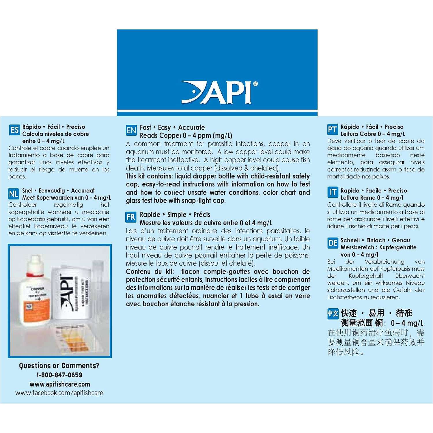 API Copper Test Kit for Freshwater & Saltwater Aquariums, 90 Tests