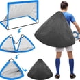 thumbnail image 4 of 2-Pack Foldable Kids Soccer Goals Set with 4 Support Rods, 4 Connecting Rods, 8 Ground Nails & 2 Storage Bags - Portable Steel/Fiberglass/Oxford Cloth Training Frames for Indoor/Outdoor Use, Blue, 4 of 6