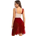 thumbnail image 4 of RUNQHUI Robe Justaucorps Sans Manches en Maille à Blocs de Couleur pour Danse Lyrique Contemporaine Moderne pour Femmes Bourgogne m, 4 of 5