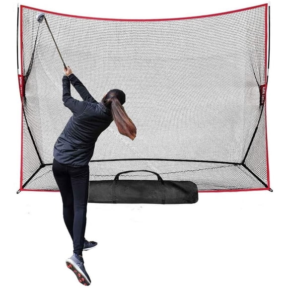A99 Golf Heavy Duty 10x7FT Big Golf Hitting Net Auto-Back Hitting Net Portable Big Practice Net Training Aid Driving Indoor Outdoor Home Golf Range w. Carry Bag