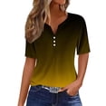 thumbnail image 1 of Women's Casual Printed V-Neck Short Sleeve Button Top Blouse, Stylish Floral Design, Lightweight and Comfortable, Perfect for Spring and Summer, Versatile for Casual Wear, Relaxed Fit for Everyday, 1 of 5