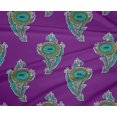 thumbnail image 4 of oneOone Polyester Lycra Fabric Leaves & Floral Block Printed Craft Fabric BTY 56 Inch Wide, 4 of 4