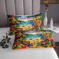thumbnail image 3 of Erosebridal Beach Slippers Coverlet Set Queen, Palm Plant Bedding Set, Ocean Starfish Decor 3 Pieces, 3 of 5
