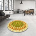 thumbnail image 4 of Ahgly Tapis d'Intérieur Lavable en Machine Carré Transitionnel Brun Doré Foncé, 5 Pieds Carré, 4 of 7