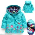 thumbnail image 2 of Huyghdfb Veste à Capuchon pour Petites Filles Fleurs Boutonnée Imperméable Coupe-Vent, 2 of 4