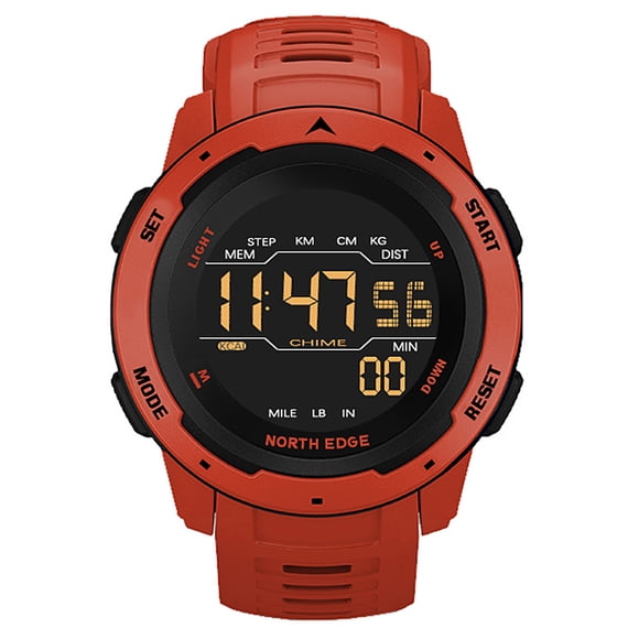 Men Digital Watch Men's Sports Watches Dual Time Pedometer Waterproof 50M Digital Watch