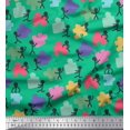 thumbnail image 1 of Soimoi Green Velvet Fabric Working Together Group Printed Fabric 1 Yard 58 Inch Wide, 1 of 2