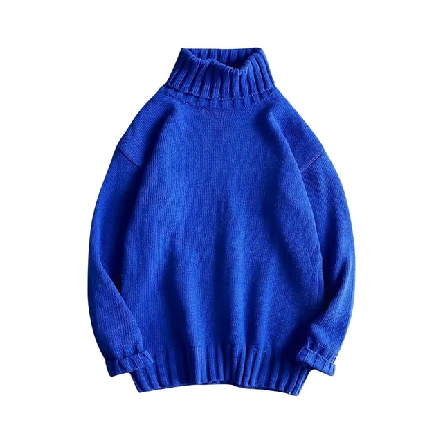 cfhntfmh Oversized Sweaters for Men Fashion High Neck Baggy Sweaters Fall Winter Warm Long Sleeve Solid Pullover Shirts