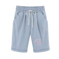 thumbnail image 1 of Plebaso Womens Casual Shorts Knee Length Rull up Printed Shorts Straight Summer Short Pants with Pockets, 1 of 3