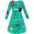 thumbnail image 2 of Robe Fille Dessin Animé Mains Cœur Chien Imprimée Décontractée 4 Ans, 2 of 5