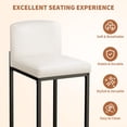 thumbnail image 3 of BeesClover Bar Stools Set of 2, Modern Counter Height Bar Stools with Back and Footrest, Faux Leather Upholstered Barstools Chairs for Kitchen Island Dining Room Bar, 3 of 9