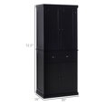thumbnail image 3 of HOMCOM Kitchen Pantry Storage Cabinet, Tall Pantry with Drawer Black, 3 of 9
