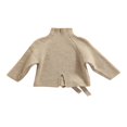 thumbnail image 4 of Toddler Baby Girl Pullover Sweaters Turtleneck Cable Knit Long Sleeve Sweaters with Bow Fall Winter Top, 4 of 9