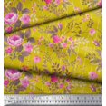 thumbnail image 3 of Rayon de Pomme Tissu Rayure, Feuilles & Rose Imprimé Floral Tissu par Yard 56 Pouces de Large, 3 of 3